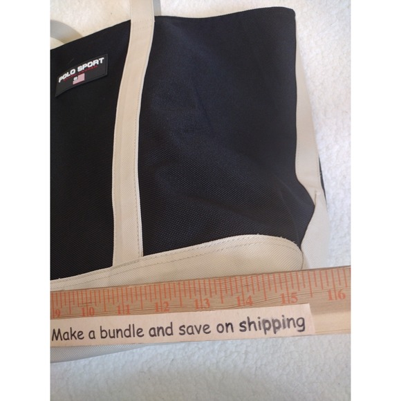 Vintage Polo Sport Ralph Lauren Canvas Tote Beach Weekend Bag USA Flag 90s - Picture 5 of 8